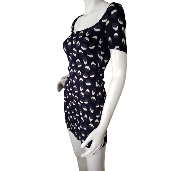 Reformation Mini Dress – Navy Leopard – Size 2 - Picture 6 of 9